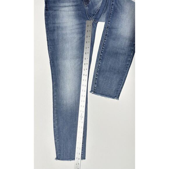 Judy Blue Jeans 3 26 Relaxed Shelley High Rise Slim Straight Blue Denim Distress - Picture 11 of 12